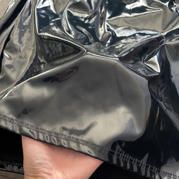 Fashion Nova Black Patent Leather Mini Skirt - Picture 2 of 11